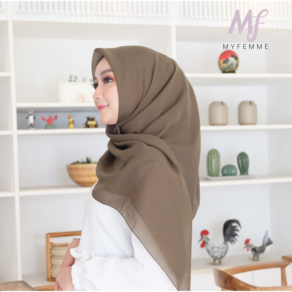 Jilbab Segiempat BELLA SQUARE / Kerudung Double Hyqon warna (PART 1 ...