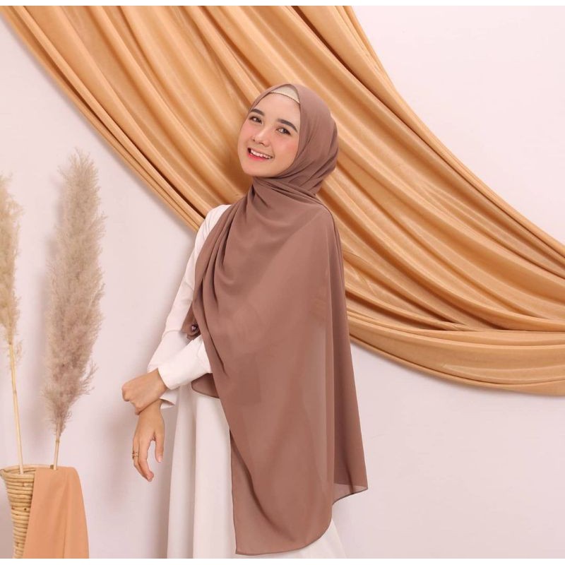 Jual Pashmina ceruty babydoll polos warna milo by Khazanah Hijab ...