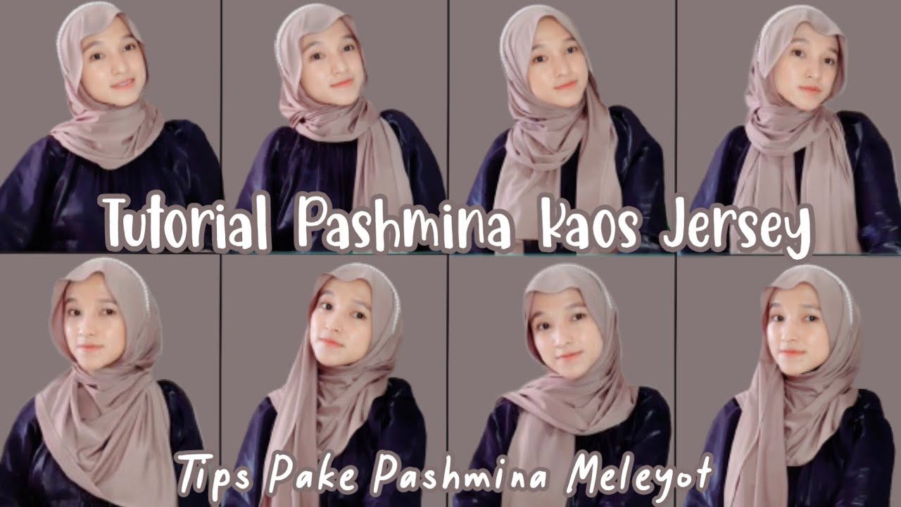TUTORIAL PASHMINA KAOS JERSEY | Tips Pashmina Meleyot | Tutut Arinda ...